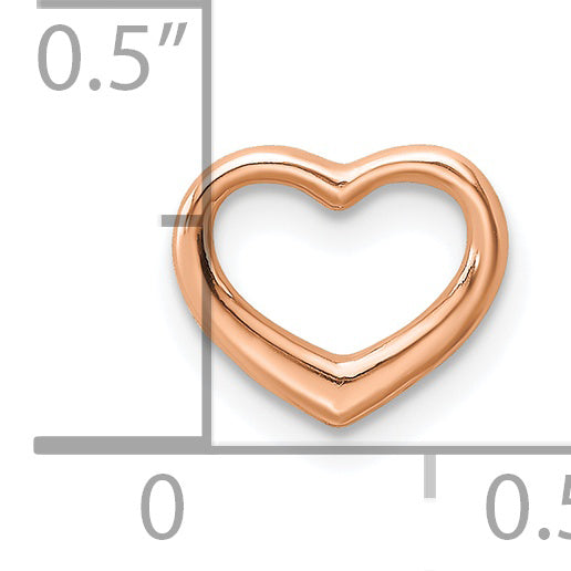 14K Rose Gold Heart Design Chain Slide Pendant