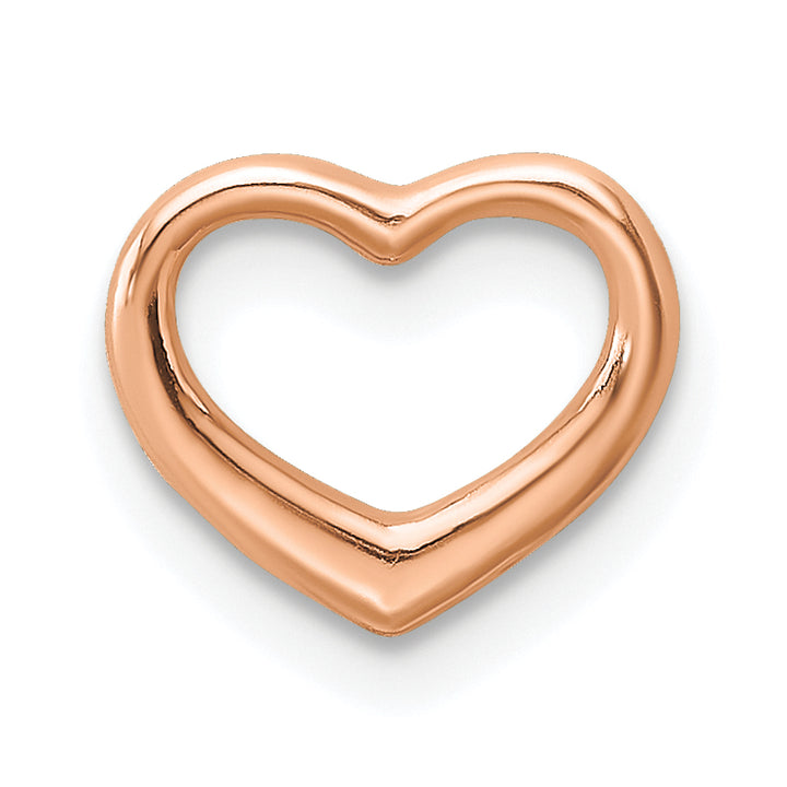 14K Rose Gold Heart Design Chain Slide Pendant