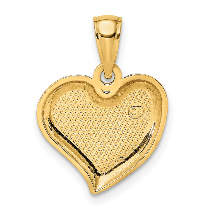 14k Yellow Gold Polish Teardrop Shape Design Heart Charm