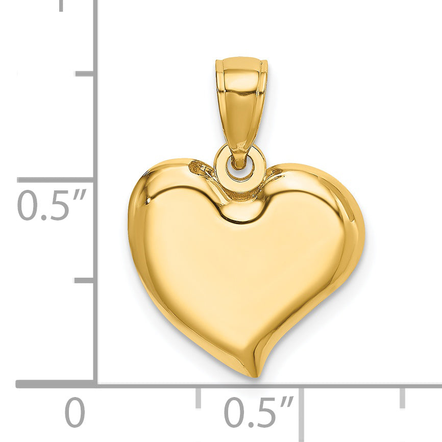 14k Yellow Gold Polish Teardrop Shape Design Heart Charm