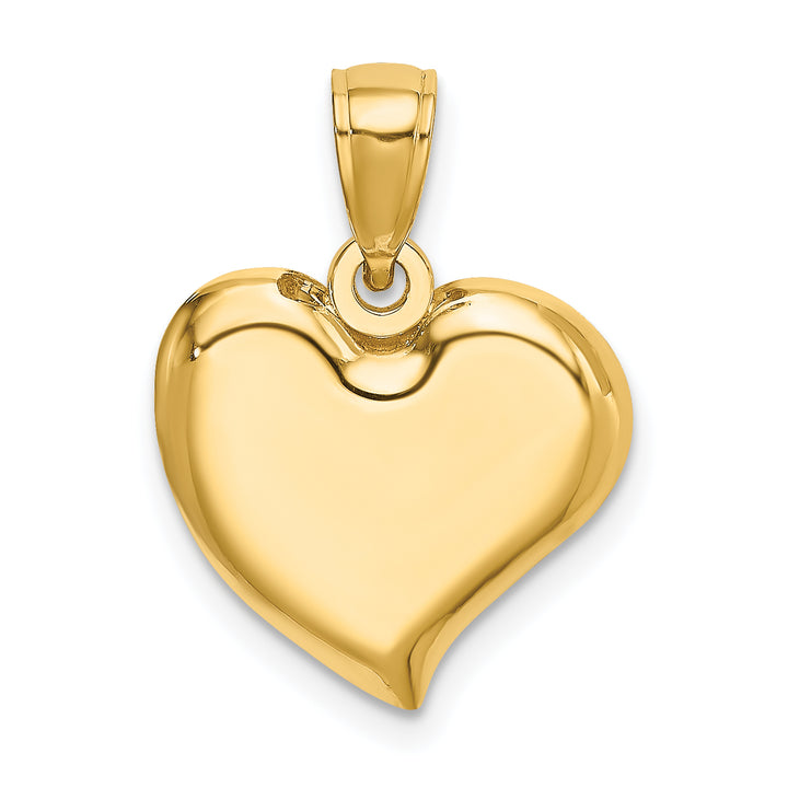 14k Yellow Gold Polish Teardrop Shape Design Heart Charm