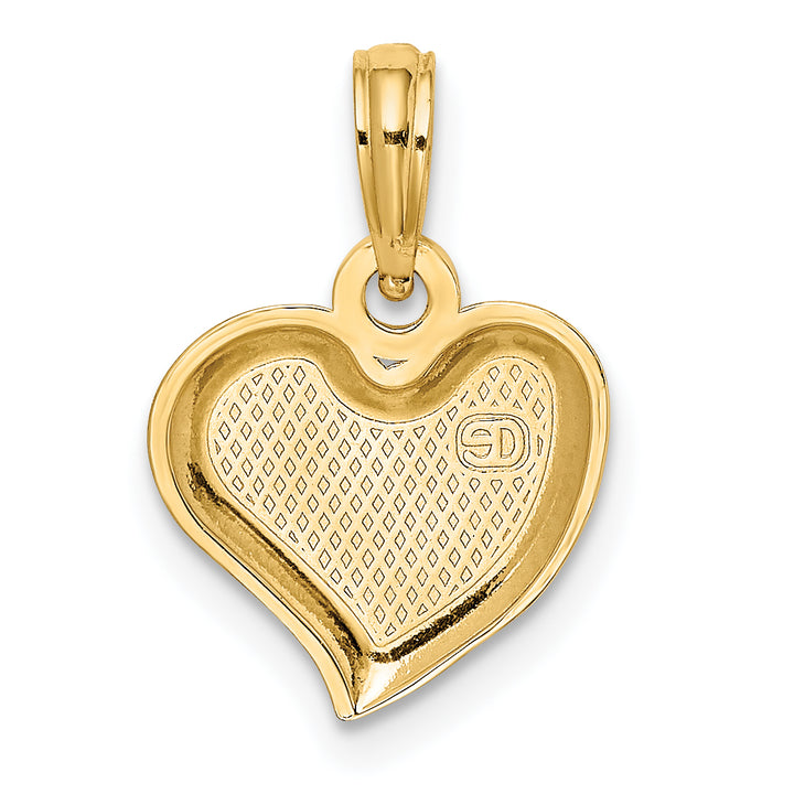 14k Yellow Gold Polished Teardrop Shape Heart Charm Pendant