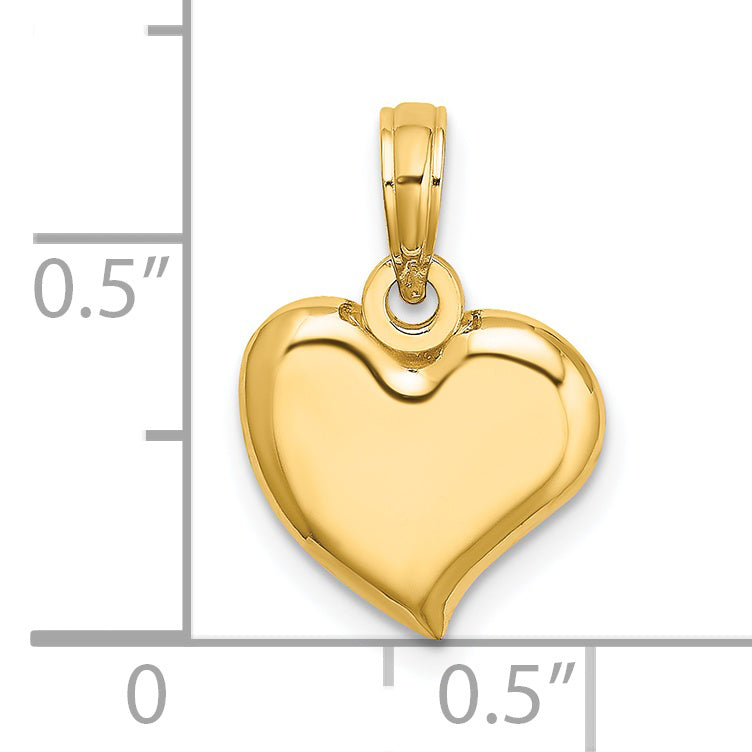 14k Yellow Gold Polished Teardrop Shape Heart Charm Pendant