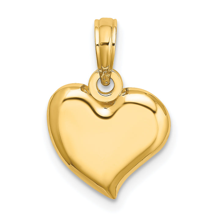 14k Yellow Gold Polished Teardrop Shape Heart Charm Pendant