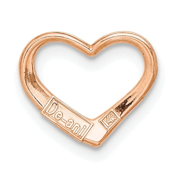 14K Rose Gold Polished Heart Design Slide Pendant