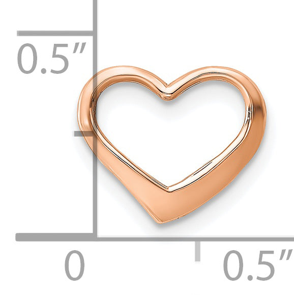 14K Rose Gold Polished Heart Design Slide Pendant