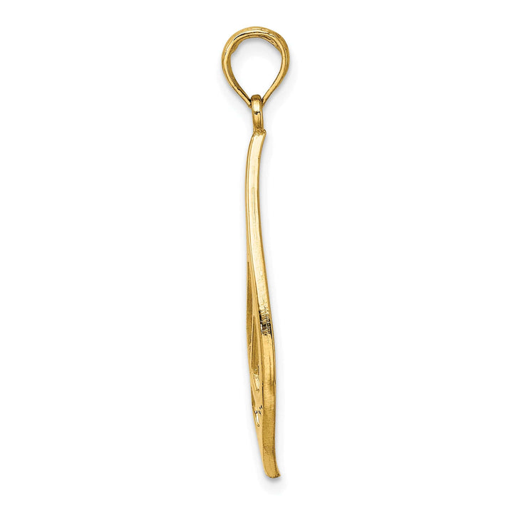 14K Yellow Gold Fancy Celtic Knot Teardrop Charm Pendant