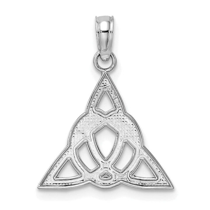 14k White Gold Celtic Trinity Knot Charm Pendant