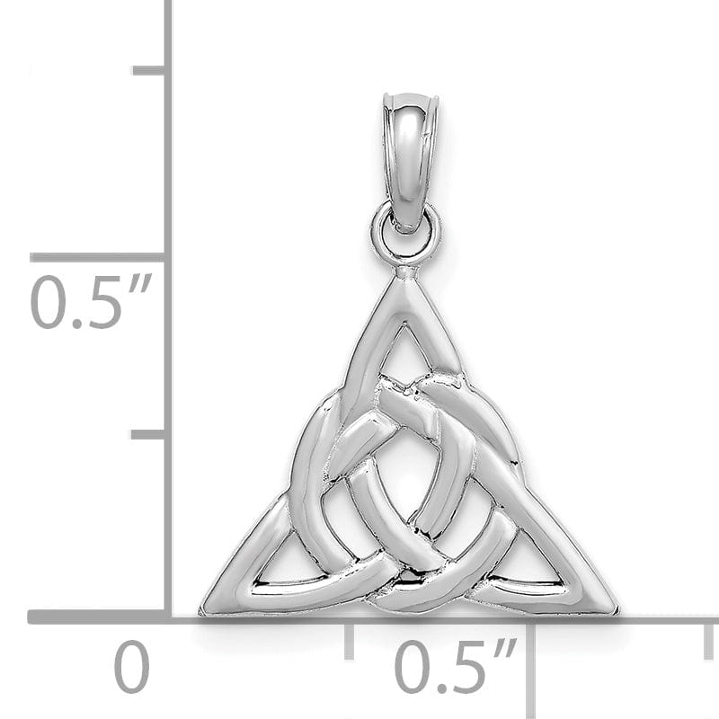 14k White Gold Celtic Trinity Knot Charm Pendant