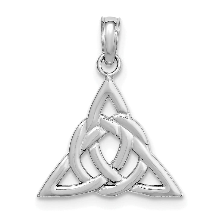 14k White Gold Celtic Trinity Knot Charm Pendant
