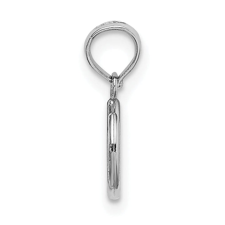14K White Gold Polished 3-D Peace Symbol Charm Pendant
