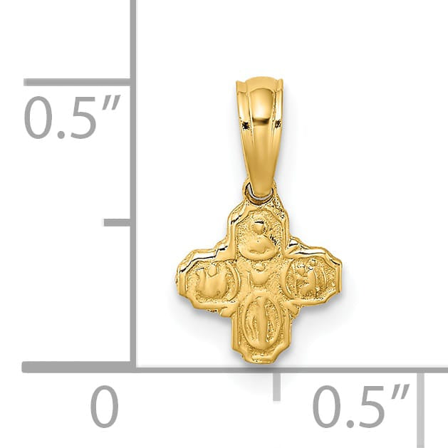 14K Yellow Gold Mini 4-Way Religious Medal Charm