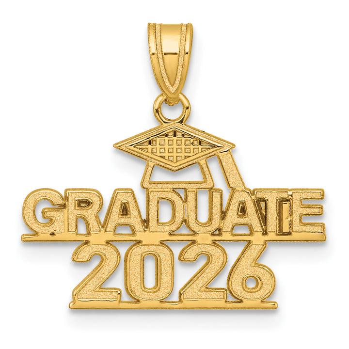 14K Yellow Gold GRADUATE 2026 Under Cap Charm