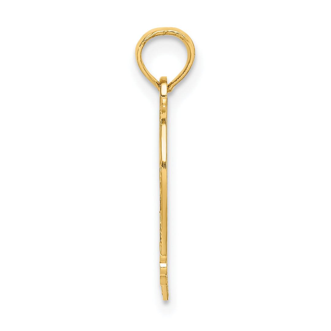 14k Yellow Gold QUINCE ANOS 15 in Heart Design Pendant