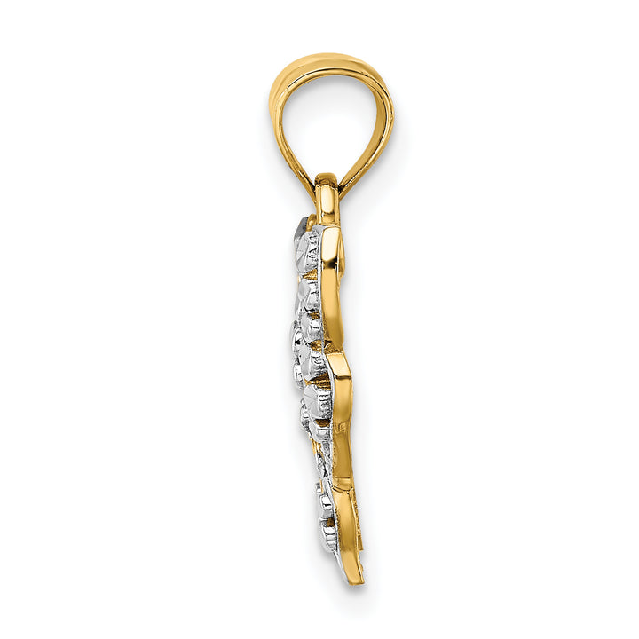 14k Yellow, White Gold Cut Out Wings Design Butterfly Pendant
