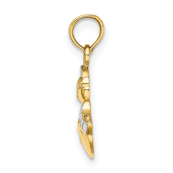 14k Yellow White Gold Snowman Charm Pendant