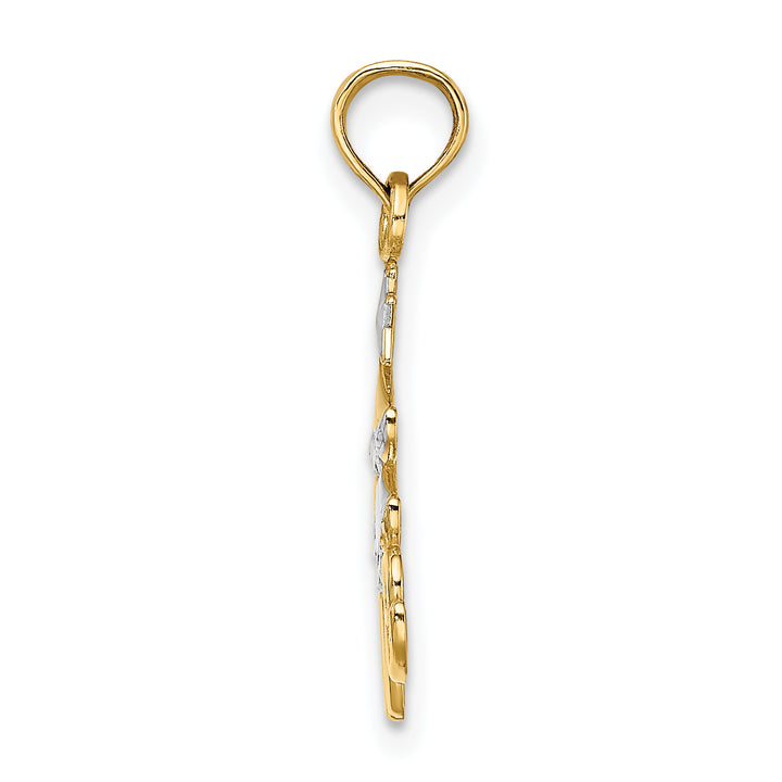 14k Yellow, White Gold LOVE Christmas Tree Charm Pendant
