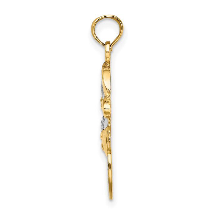 14K Yellow White Gold Snowman with JOY  Charm Pendant