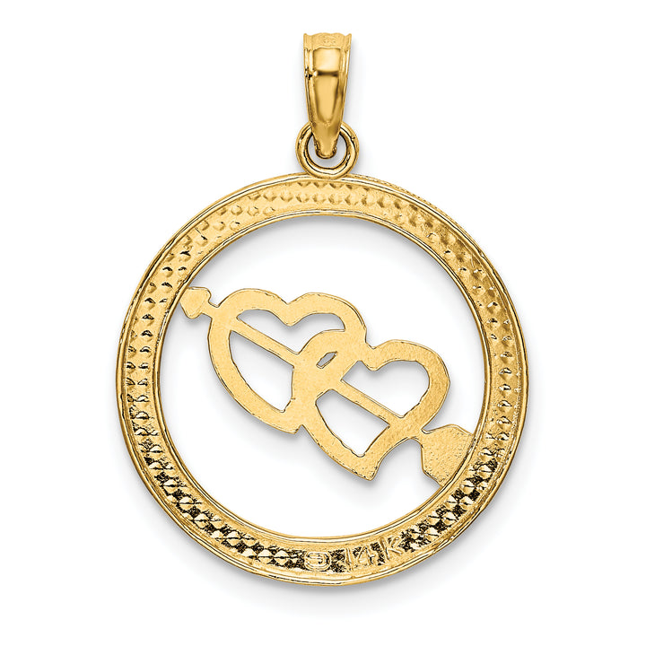 14k Yellow Gold Rhodium D.C Heart and Arrow Pendant