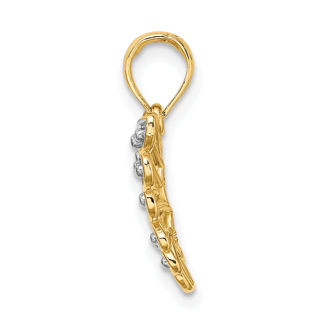 14k Yellow, White Gold D.C Fancy Design Butterfly Pendant