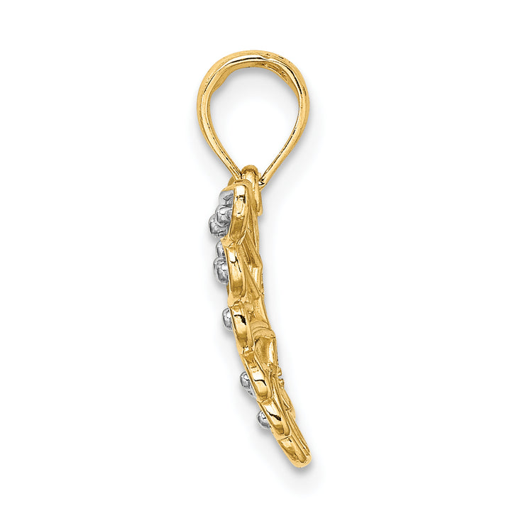 14k Yellow, White Gold D.C Fancy Design Butterfly Pendant