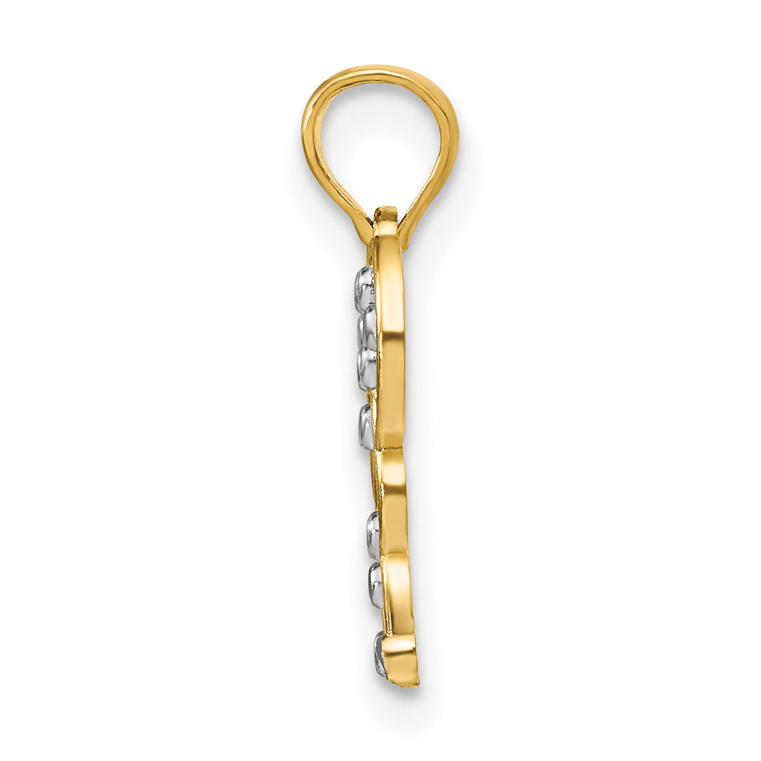 14k Yellow, White Gold Polished Finish Butterfly Pendant