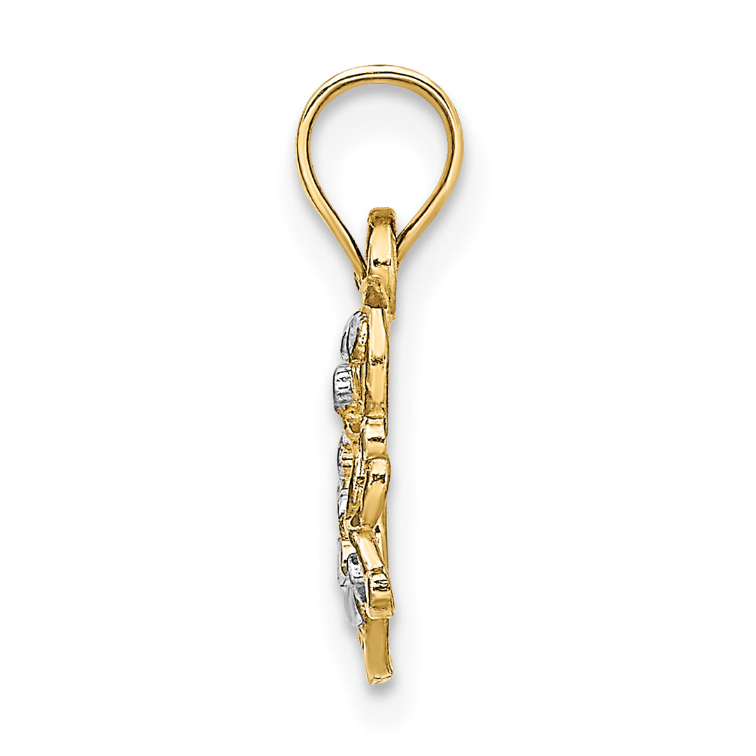 14k Yellow, White Gold D.C Polished Finish Butterfly Pendant