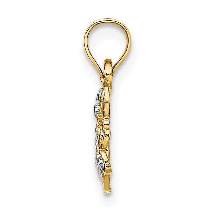 14k Yellow, White Gold D.C Polished Finish Butterfly Pendant