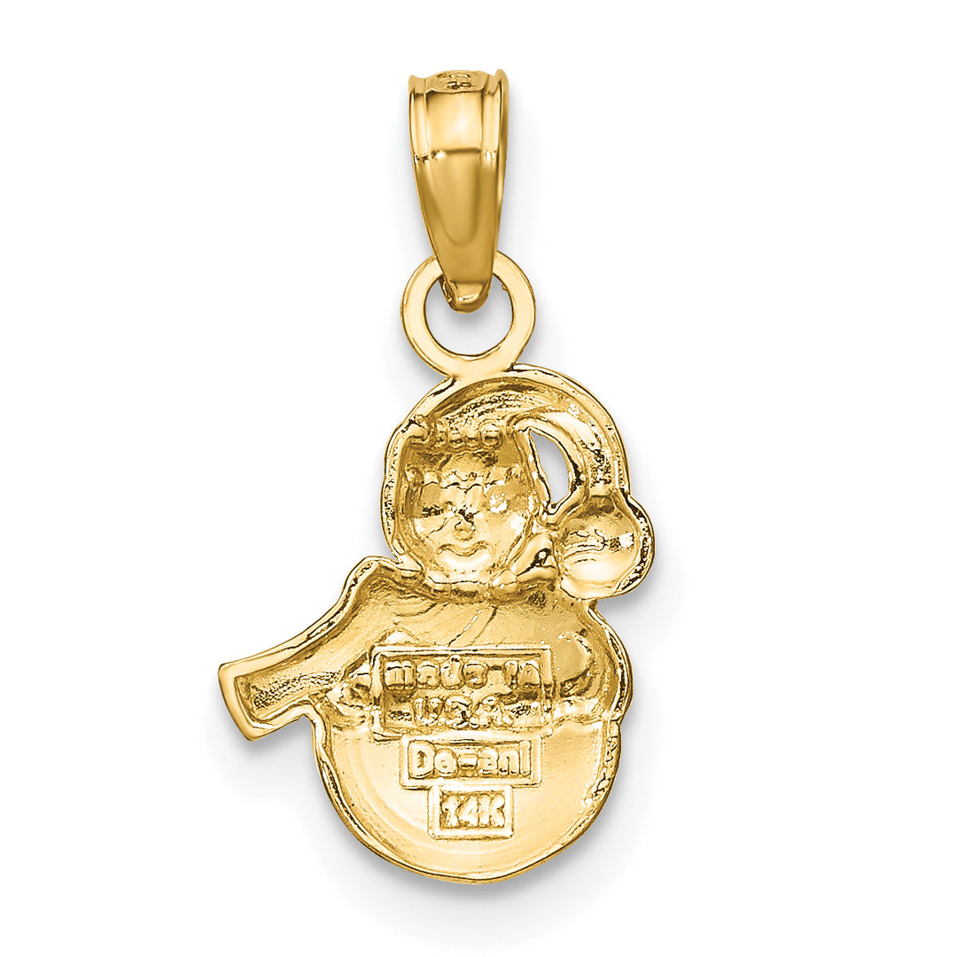 14K Yellow Gold Polished Finish Snowman Charm Pendant