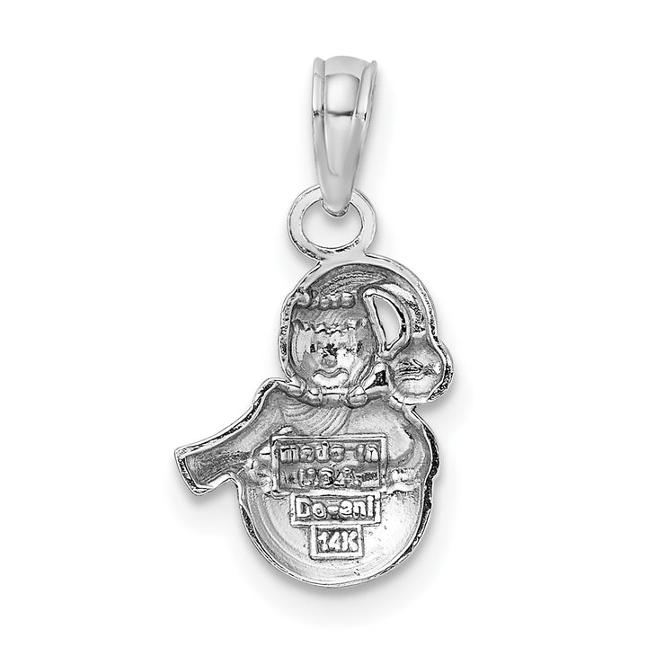 14K White Gold Polished Finish Snowman Charm Pendant