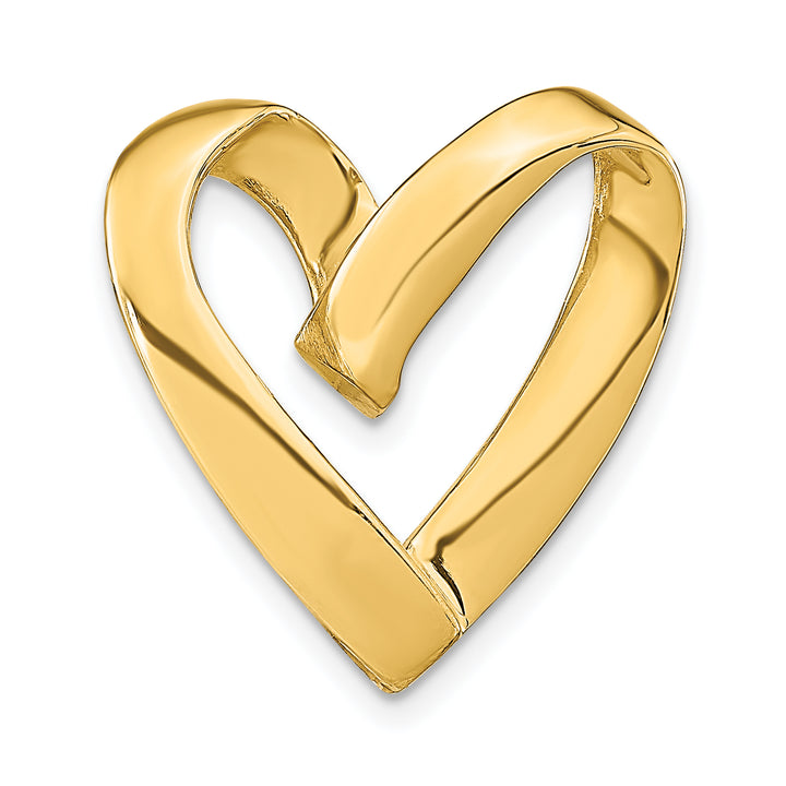 14k Yellow Gold Polished Heart Design Slide Pendant