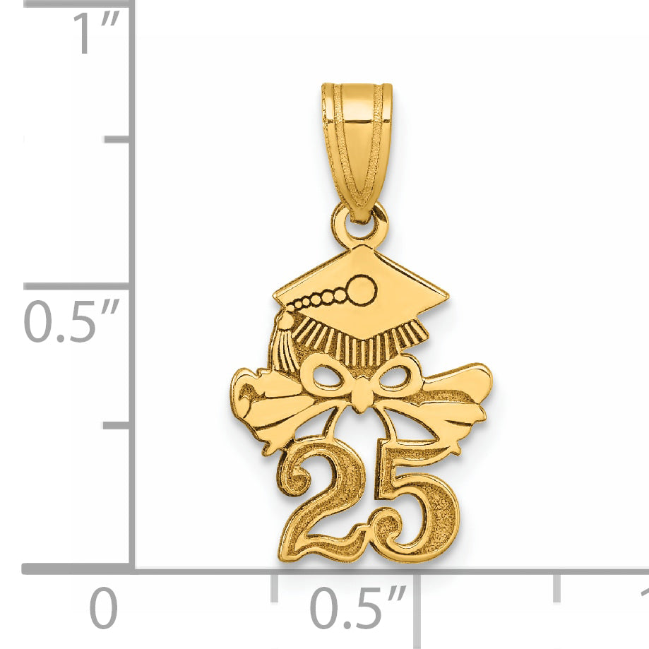 14K Yellow Gold Graduation Cap and Diploma 25 Charm