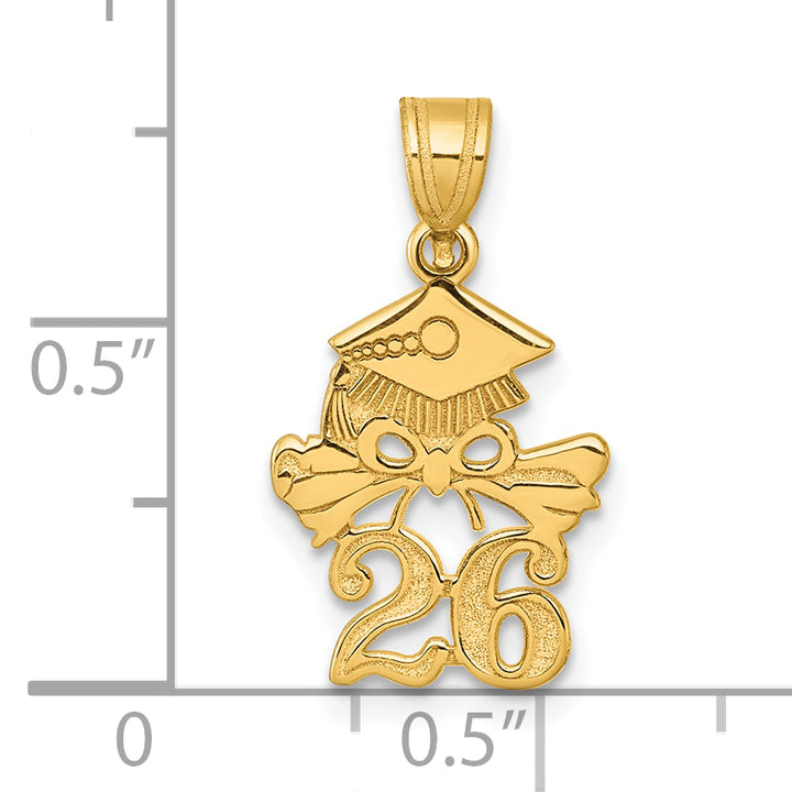 14K Yellow Gold Graduation Cap Diploma 26 Charm