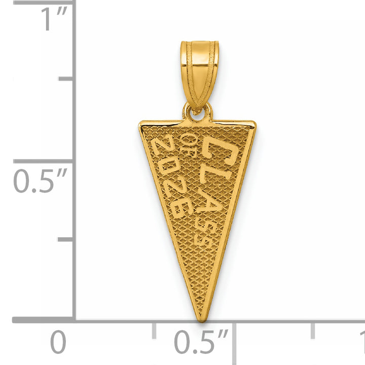 14K Yellow Gold Class Of 2026 Rally Flag  Graduation Charm