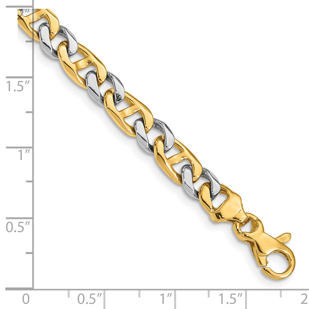 14K Two-Tone Gold Two-tone 5.6mm Hand Fancy Link Bracelet