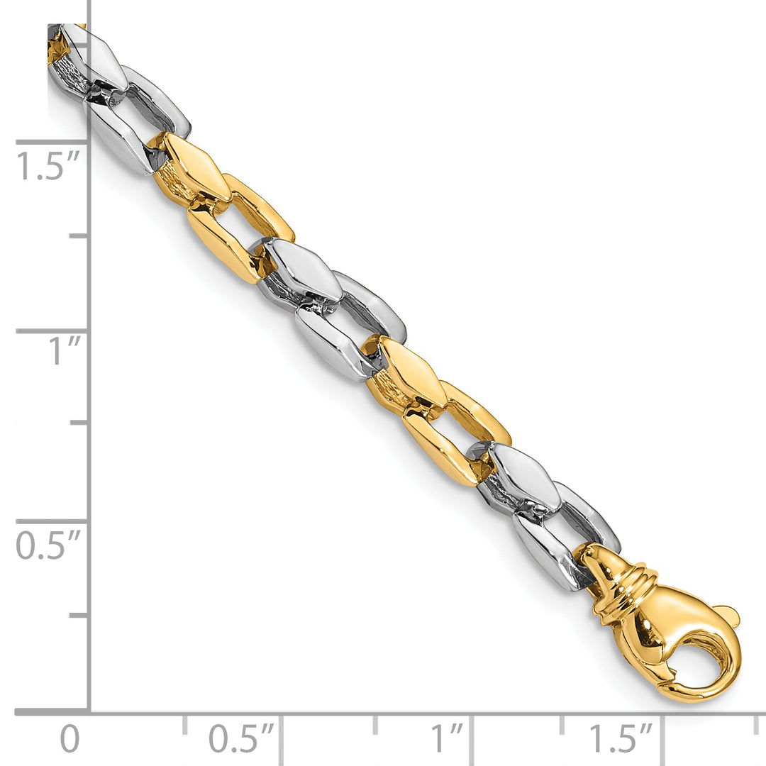14K Two-Tone Gold Two-tone 4.5mm Hand Fancy Link Bracelet