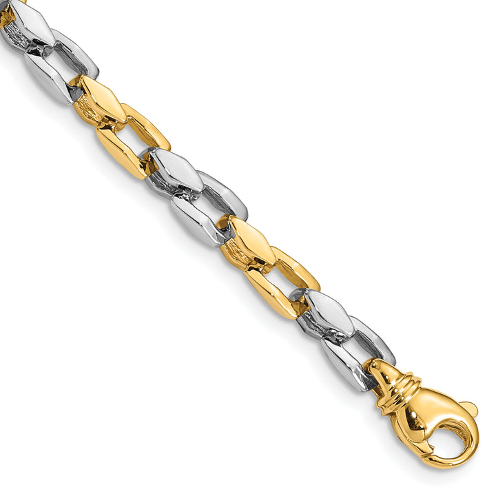 14K Two-Tone Gold Two-tone 4.5mm Hand Fancy Link Bracelet