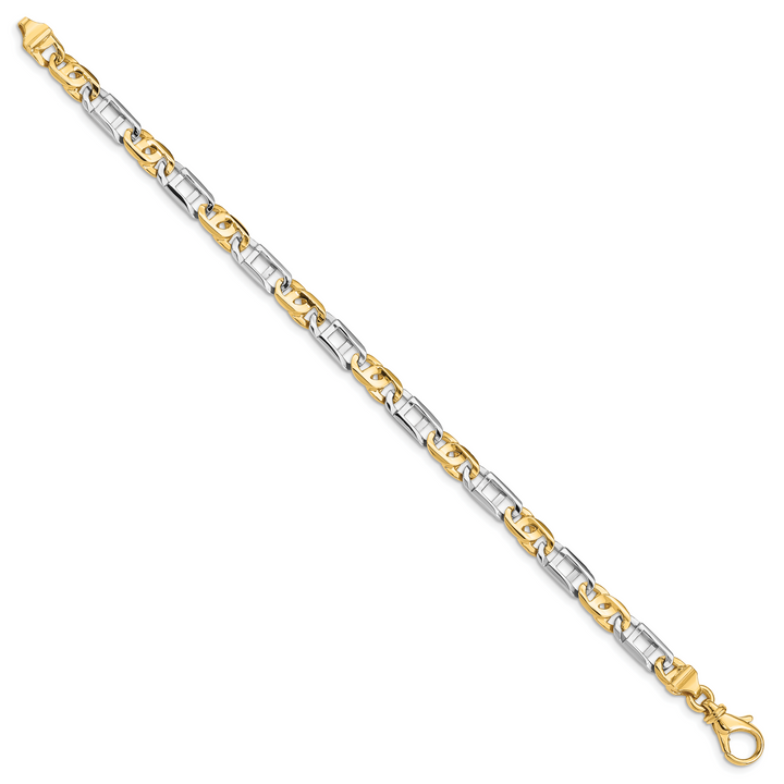 14K Two-Tone Gold Two-tone 5.5mm Hand Fancy Link Bracelet