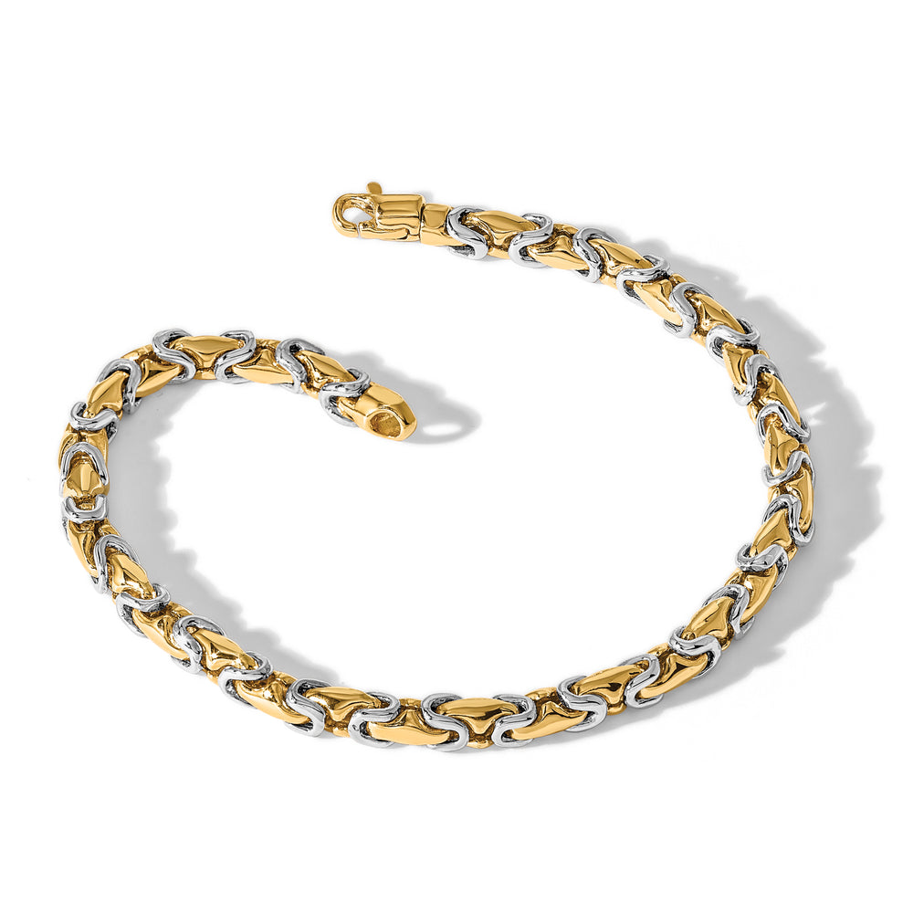 14K Two-Tone Gold Two-tone 4.2mm Hand Fancy Link Bracelet