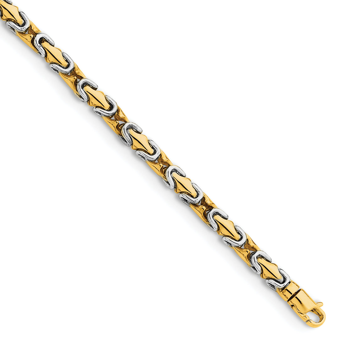 14K Two-Tone Gold Two-tone 4.2mm Hand Fancy Link Bracelet