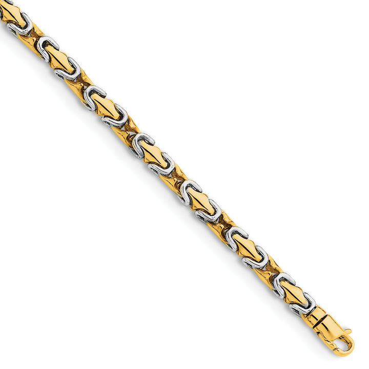 14K Two-Tone Gold Two-tone 4.2mm Hand Fancy Link Bracelet