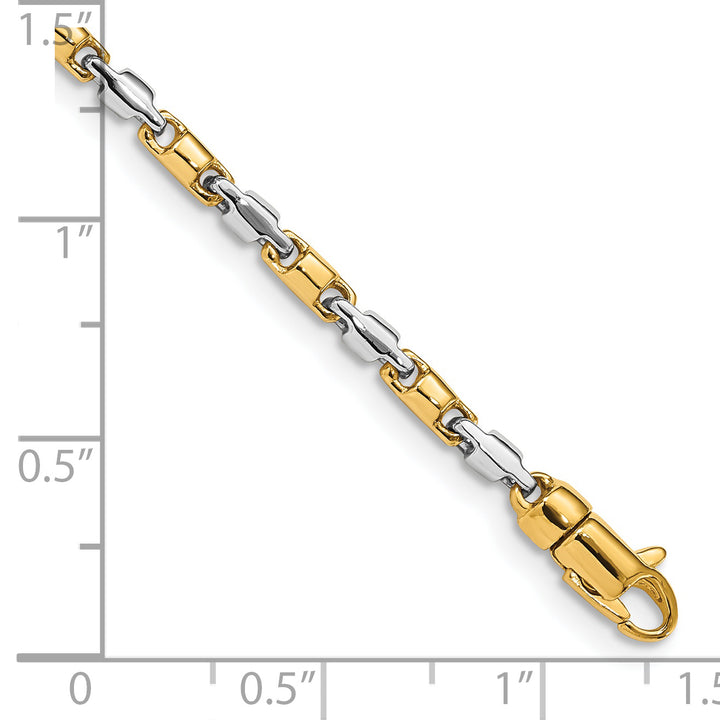 14K Two-Tone Gold Two-tone 2.5mm Hand Fancy Link Bracelet