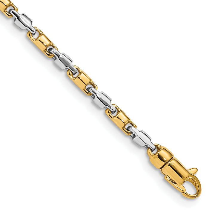 14K Two-Tone Gold Two-tone 2.5mm Hand Fancy Link Bracelet