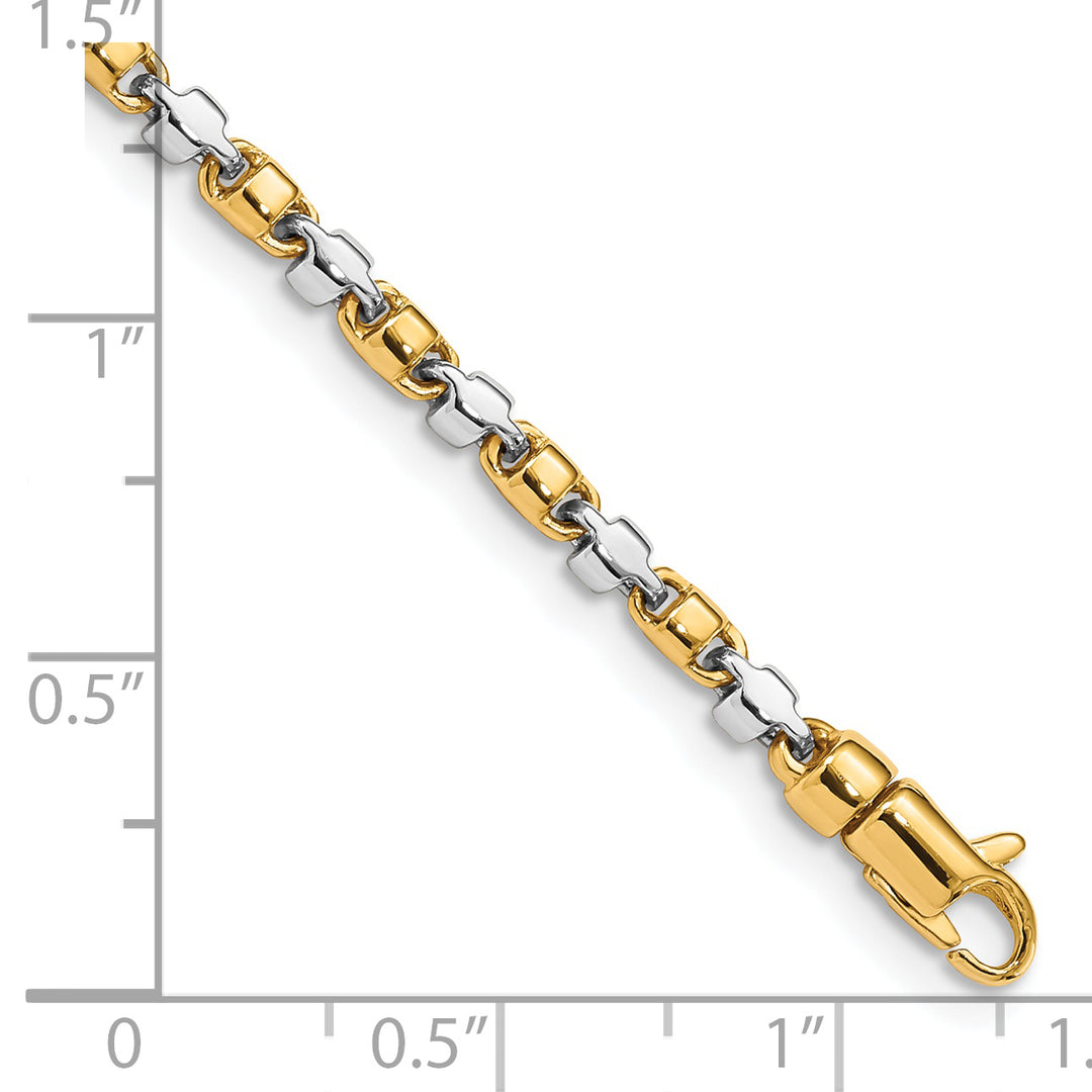 14K Two-Tone Gold Two-tone 2.6mm Hand Fancy Link Bracelet
