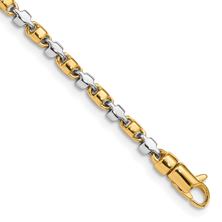 14K Two-Tone Gold Two-tone 2.6mm Hand Fancy Link Bracelet