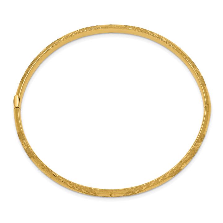 14k 3/16 Oversized Laser-Cut 5.00mm Hinged Oval Bangle Bracelet