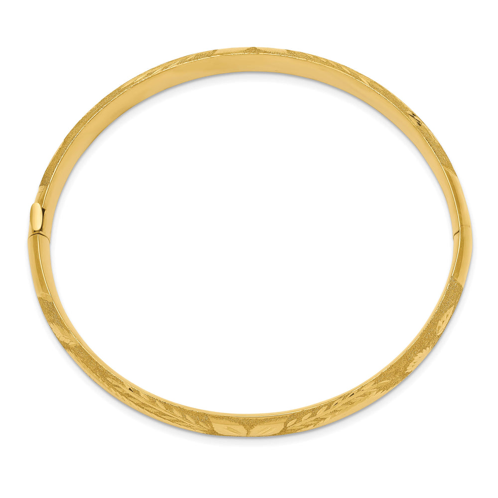 14k 5/16 Laser-Cut 8.00mm Hinged Oval Bangle Bracelet