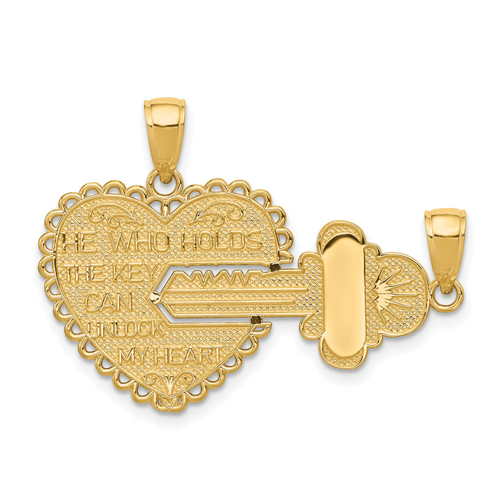 14k Yellow Gold Polished 'He Who Holds the Key' Break-Apart Charms Set 2 Pieces