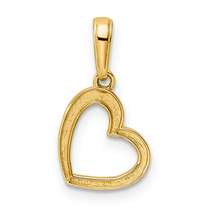 14k Yellow Gold and White Rhodium D.C Heart Design Pendant