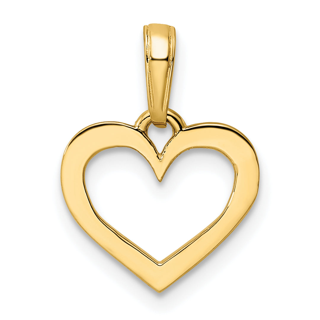 14k Yellow Gold and White Rhodium D.C Heart Pendant